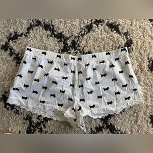 Victorias Secret 100% cotton White with Black Scottish Dogs  Sleep Shorts Size L